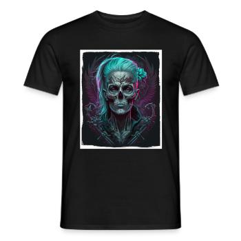 Evil Old Woman Horreur Squelette Démon Bikerin - T-shirt homme - noir - Devant - AI Model Male 178 light (178cm)