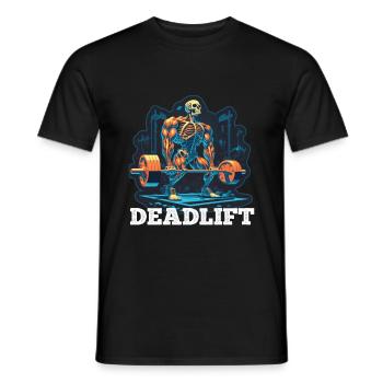 Deadlift Skeleton Bodybuilding Sport Deadlift - Men's T-Shirt - black - Front - AI Model Male 178 light (178cm)