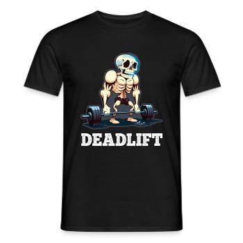 Soulevé de terre Skeleton Bodybuilding Sport Soulevé de terre - T-shirt homme - noir - Devant - AI Model Male 178 light (178cm)