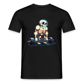 Soulevé de terre Skeleton Bodybuilding Sport Soulevé de terre - T-shirt homme - noir - Devant - AI Model Male 178 light (178cm)