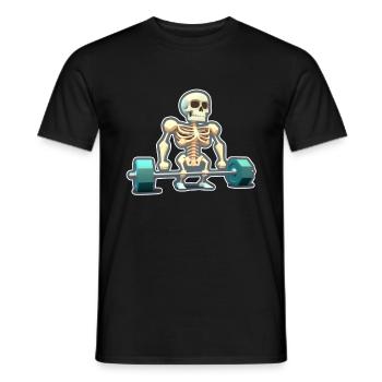 Deadlift Skeleton Bodybuilding Sport Deadlift - Men's T-Shirt - black - Front - AI Model Male 178 light (178cm)