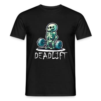 Deadlift Skelett Bodybuilding Sport Kreuzheben - Männer T-Shirt - Schwarz - Vorne - AI Model Male 178 light (178cm)