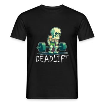 Soulevé de terre Skeleton Bodybuilding Sport Soulevé de terre - T-shirt homme - noir - Devant - AI Model Male 178 light (178cm)