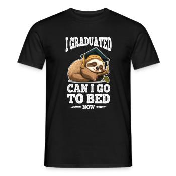 Degree Sleeping Sloth Uni Master Bachelor - Men's T-Shirt - black - Front - AI Model Male 178 light (178cm)