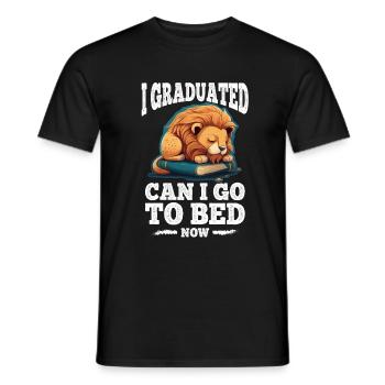 Graduation Sleeping Leo Uni Master Bachelor School - Men's T-Shirt - black - Front - AI Model Male 178 light (178cm)