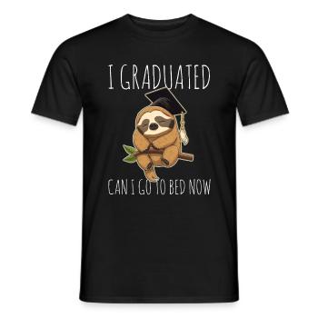 Degree Sleeping Sloth Uni Master Bachelor - Men's T-Shirt - black - Front - AI Model Male 178 light (178cm)