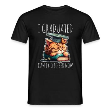 Abschluss Schlafen Katze Uni Master Bachelor - Männer T-Shirt - Schwarz - Vorne - AI Model Male 178 light (178cm)