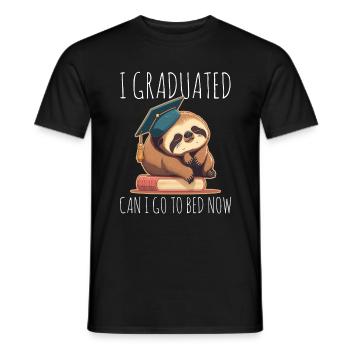 Degree Sleeping Sloth Uni Master Bachelor - Men's T-Shirt - black - Front - AI Model Male 178 light (178cm)