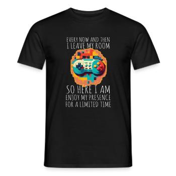 De temps en temps, je quitte ma chambre Gamer Gaming - T-shirt homme - noir - Devant - AI Model Male 178 light (178cm)