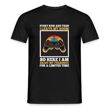 De temps en temps, je quitte ma chambre Gamer Gaming - T-shirt homme - noir - Devant - AI Model Male 178 light (178cm)