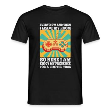De temps en temps, je quitte ma chambre Gamer Gaming - T-shirt homme - noir - Devant - AI Model Male 178 light (178cm)