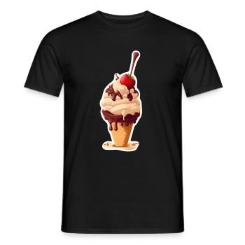 Crème glacée Crème glacée molle Je suis ici pour la crème glacée - T-shirt homme - noir - Devant - AI Model Male 178 light (178cm)