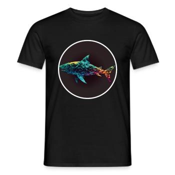 Shark Orca Polygon Geometric Underwater World Ocean - T-shirt homme - noir - Devant - AI Model Male 178 light (178cm)
