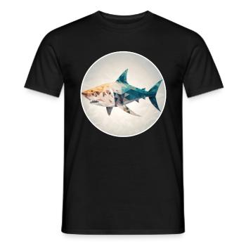 Shark Orca Polygon Geometric Underwater World Ocean - T-shirt homme - noir - Devant - AI Model Male 178 light (178cm)