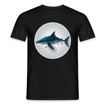 Shark Orca Polygon Geometric Underwater World Ocean - T-shirt homme - noir - Devant - AI Model Male 178 light (178cm)