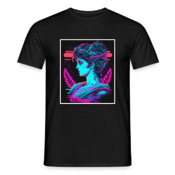 Vaporwave Griechische Mythologie Gott Neon Olymp - Männer T-Shirt - Schwarz - Vorne - AI Model Male 178 light (178cm)
