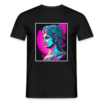 Vaporwave Griechische Mythologie Gott Neon Olymp - Männer T-Shirt - Schwarz - Vorne - AI Model Male 178 light (178cm)