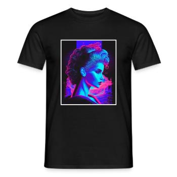 Vaporwave Griechische Mythologie Gott Neon Olymp - Männer T-Shirt - Schwarz - Vorne - AI Model Male 178 light (178cm)