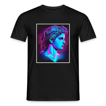 Vaporwave Griechische Mythologie Gott Neon Olymp - Männer T-Shirt - Schwarz - Vorne - AI Model Male 178 light (178cm)