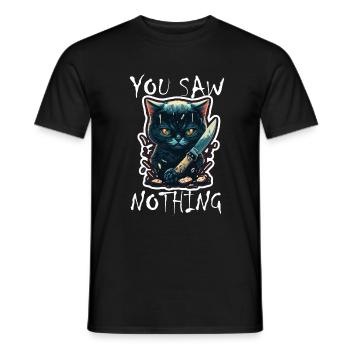 You haven't seen anything Cat Knife Kitten - Men's T-Shirt - black - Front - AI Model Male 178 light (178cm)