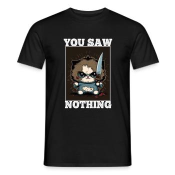 You haven't seen anything Cat Knife Kitten - Men's T-Shirt - black - Front - AI Model Male 178 light (178cm)
