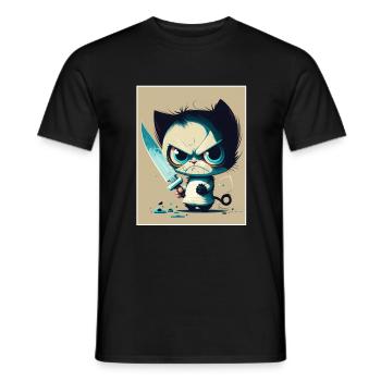 You haven't seen anything Cat Knife Kitten - Men's T-Shirt - black - Front - AI Model Male 178 light (178cm)