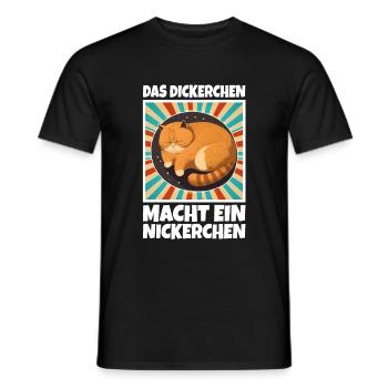 Das Dickerchen macht ein Nickerchen Katze Schlafen - Männer T-Shirt - Schwarz - Vorne - AI Model Male 178 light (178cm)