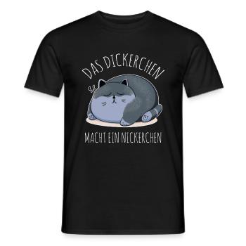 Das Dickerchen macht ein Nickerchen Katze Schlafen - Männer T-Shirt - Schwarz - Vorne - AI Model Male 178 light (178cm)