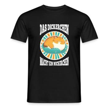 Das Dickerchen macht ein Nickerchen Katze Schlafen - Männer T-Shirt - Schwarz - Vorne - AI Model Male 178 light (178cm)
