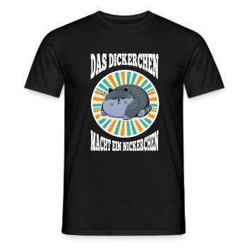 Das Dickerchen macht ein Nickerchen Katze Schlafen - Männer T-Shirt - Schwarz - Vorne - AI Model Male 178 light (178cm)