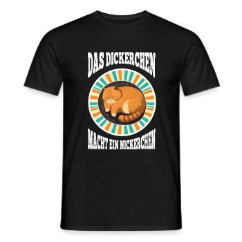 Das Dickerchen macht ein Nickerchen Katze Schlafen - Männer T-Shirt - Schwarz - Vorne - AI Model Male 178 light (178cm)