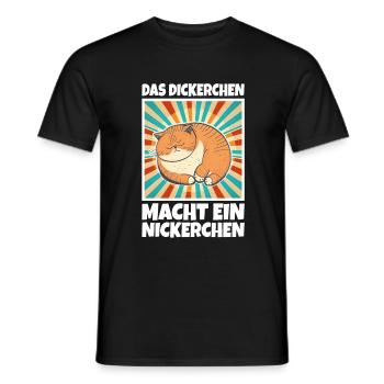 Das Dickerchen macht ein Nickerchen Katze Schlafen - Männer T-Shirt - Schwarz - Vorne - AI Model Male 178 light (178cm)