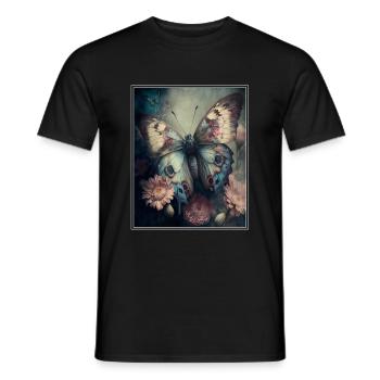Cottagecore Fee Elfe Wald Blumen Schmetterling - Männer T-Shirt - Schwarz - Vorne - AI Model Male 178 light (178cm)