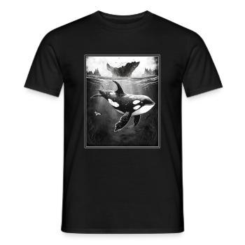 Whale Orca Marine biology Environmental protection Species protection - Men's T-Shirt - black - Front - AI Model Male 178 light (178cm)