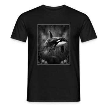 Whale Orca Marine Biology Environmental Protection Species Conservation - Men's T-Shirt - black - Front - AI Model Male 178 light (178cm)