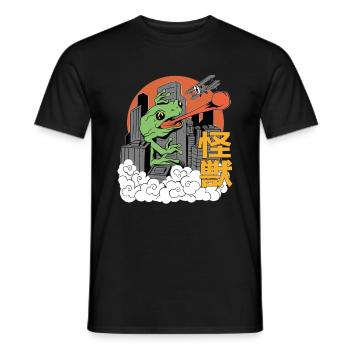 Dragon Géant Coucher de Soleil Japonais - T-shirt homme - noir - Devant - AI Model Male 178 light (178cm)