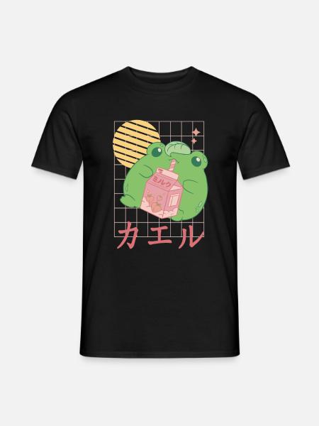 Erdbeermilchfrosch Japanisch - Männer T-Shirt - Schwarz