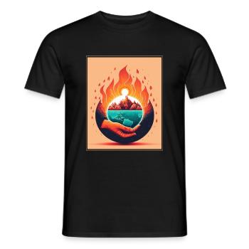 Climate protection Global warming Environment Climate Earth - Men's T-Shirt - black - Front - AI Model Male 178 light (178cm)