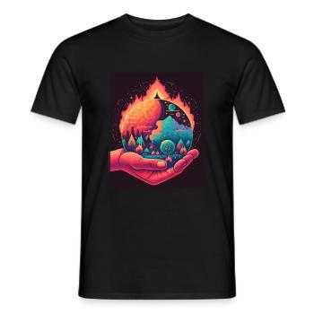 Climate protection Global warming Environment Climate Earth - Men's T-Shirt - black - Front - AI Model Male 178 light (178cm)