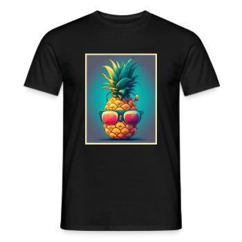 Ananas Sommer Veganer Obst Vegetarier Fructaner - Männer T-Shirt - Schwarz - Vorne - AI Model Male 178 light (178cm)
