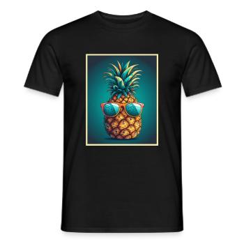 Ananas Sommer Veganer Obst Vegetarier Fructaner - Männer T-Shirt - Schwarz - Vorne - AI Model Male 178 light (178cm)