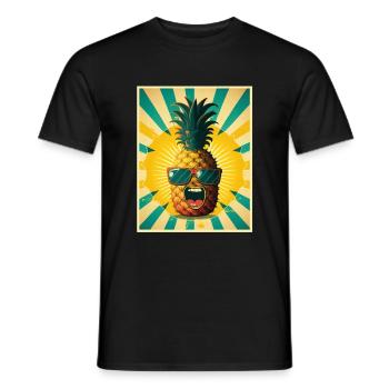 Ananas Sommer Veganer Obst Vegetarier Fructaner - Männer T-Shirt - Schwarz - Vorne - AI Model Male 178 light (178cm)