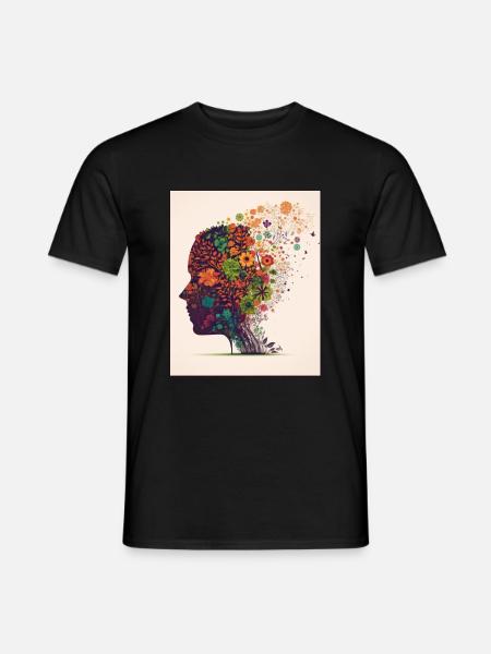 Blumen Vögel Motivation Mental Health Depression - Männer T-Shirt - Schwarz