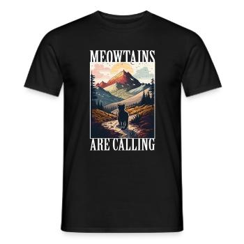 Cat Kitten Mountains Randonnée Escalade en plein air - T-shirt homme - noir - Devant - AI Model Male 178 light (178cm)