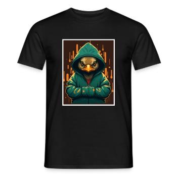 Oiseau Canard Oie Matin Grouch Sarcasme Collègue - T-shirt homme - noir - Devant - AI Model Male 178 light (178cm)