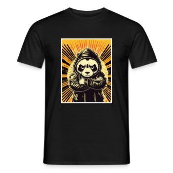 Panda Bär Morgenmuffel Sarkasmus Kollege - Männer T-Shirt - Schwarz - Vorne - AI Model Male 178 light (178cm)