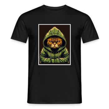 Chaton Chaton Matin Grouch Sarcasme Collègue - T-shirt homme - noir - Devant - AI Model Male 178 light (178cm)