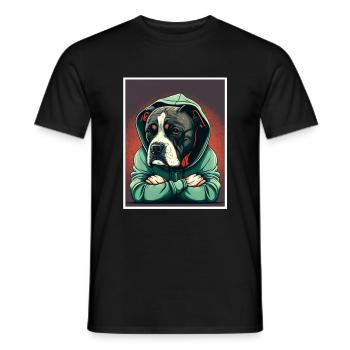 Chien Bulldog Morning Grouch Sarcasme Collègue - T-shirt homme - noir - Devant - AI Model Male 178 light (178cm)