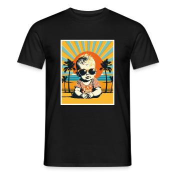Whats up Beaches Junge KInd Strand Sommer Urlaub - Männer T-Shirt - Schwarz - Vorne - AI Model Male 178 light (178cm)
