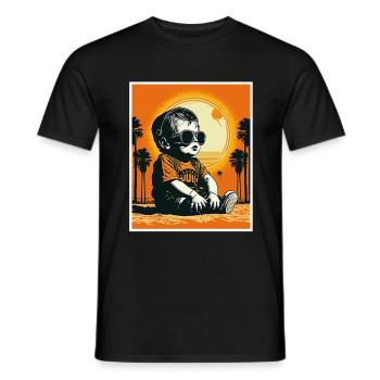 Whats up Beaches Young Children Beach Summer Holiday - Men's T-Shirt - black - Front - AI Model Male 178 light (178cm)